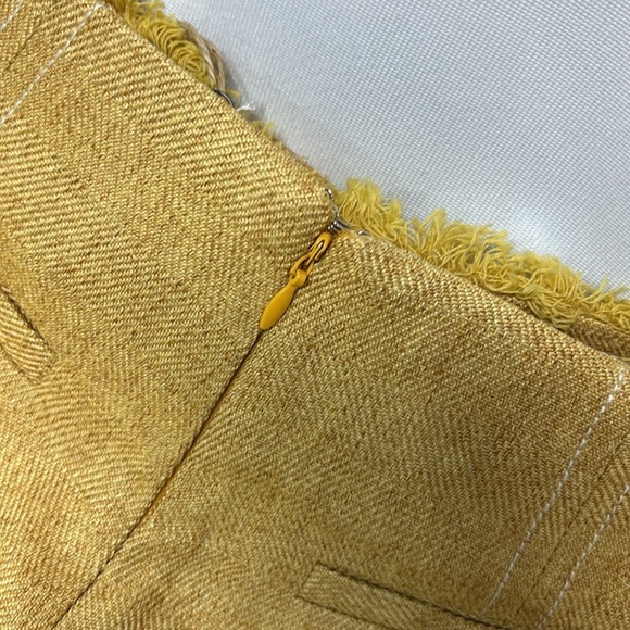 Anthropology Moon River Gold High Waist adjustable belt back zip up Shorts S - Picture 6 of 13